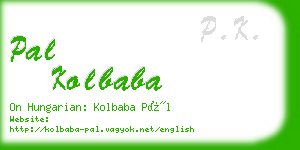 pal kolbaba business card